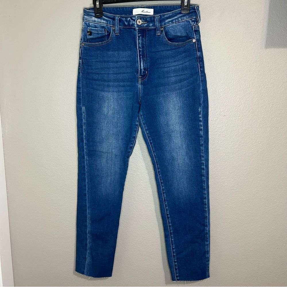 Kancan medium wash high rise ankle cropped skinny jeans women's size 9 / 28